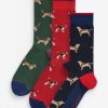 Accessories * | Joules Blue Striking Socks 3Pk Cotton Socks Special