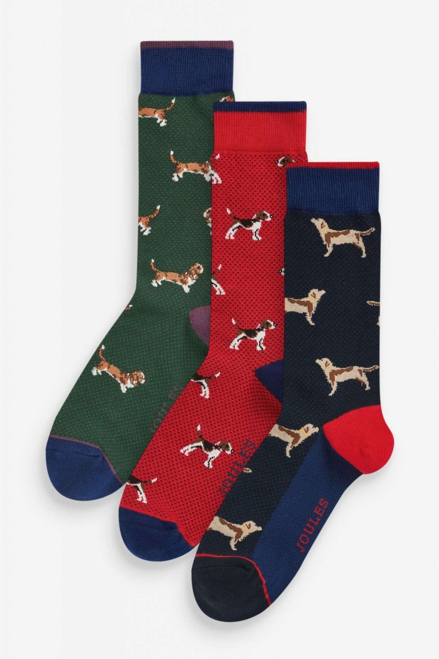 Accessories * | Joules Blue Striking Socks 3Pk Cotton Socks Special