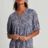 Apparel * | Joules Blue Ariella Pin Tuck Top 100% Guarantee