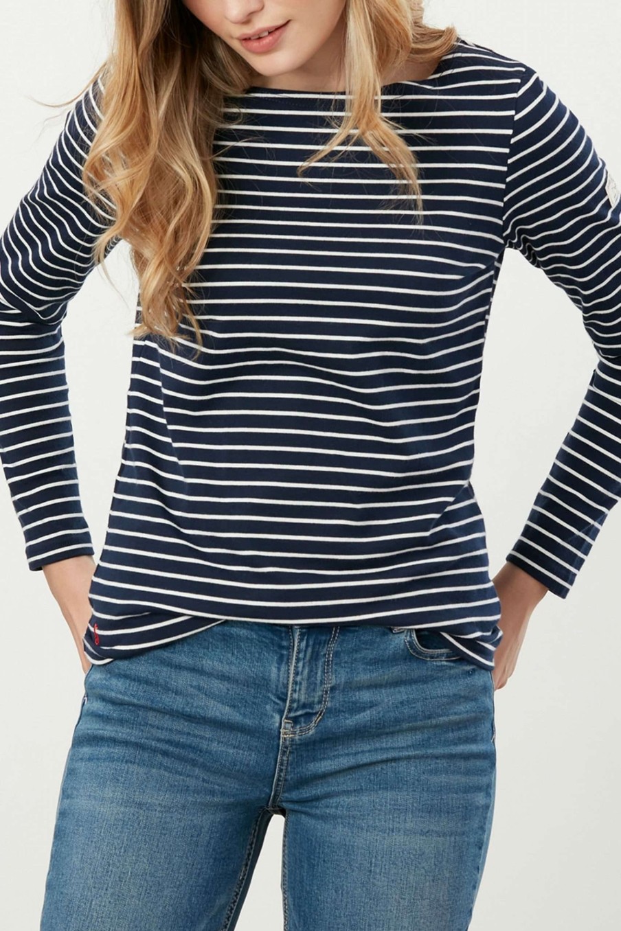 Apparel * | Joules Harbour Blue Long Sleeve Jersey Top Hot Selling