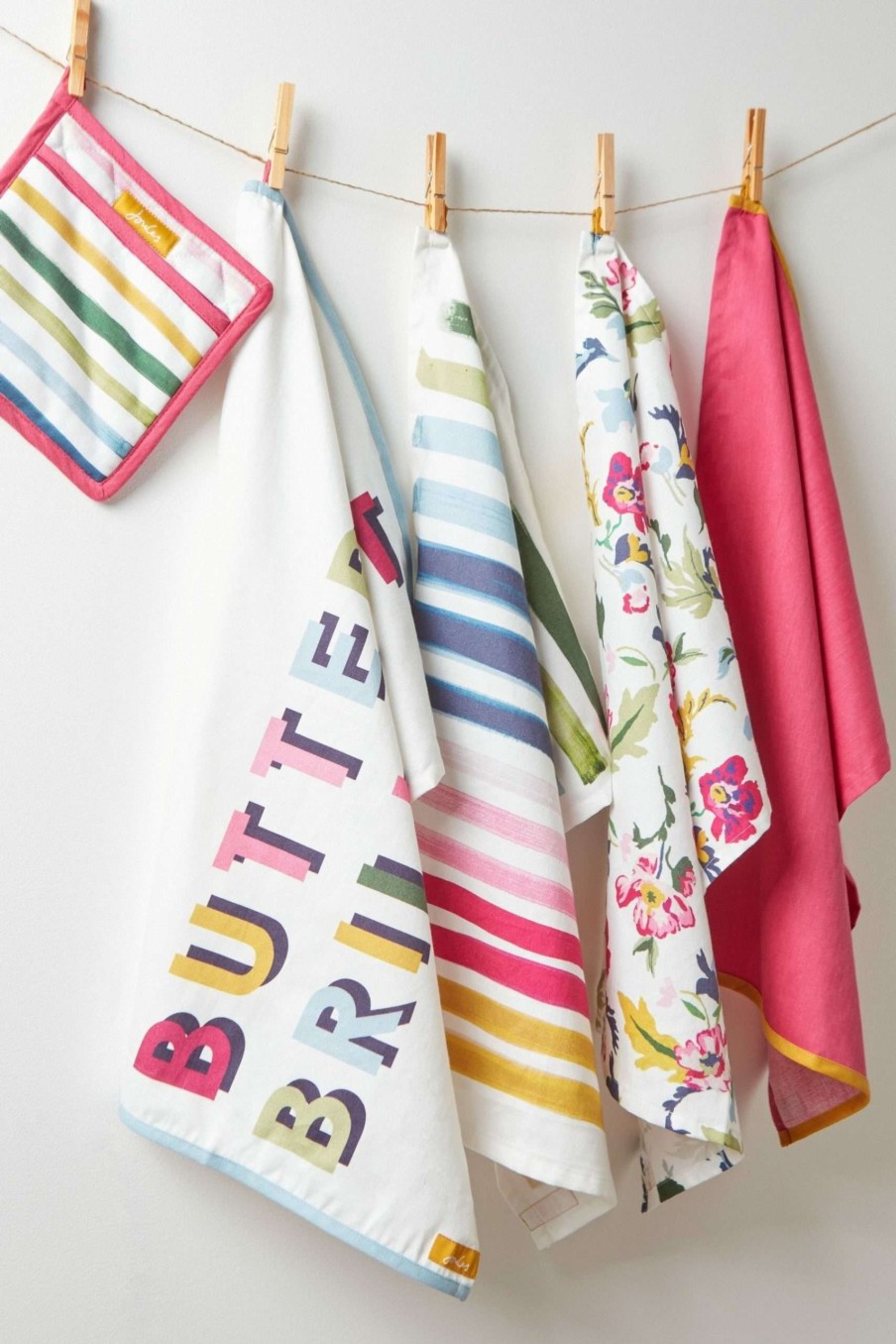 Accessories * | Joules 3 Pack Bee And Striped Tea Towel Set Best-Selling