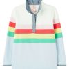 Apparel * | Joules Blue Saunton Stripe Overhead Half Popper Sweatshirt Cheap Online