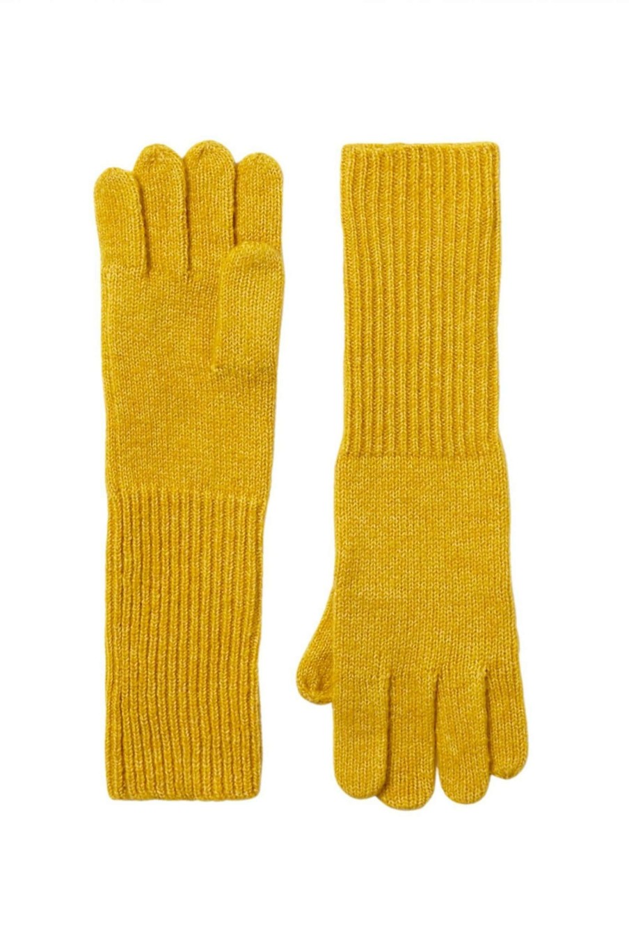 Accessories * | Joules Yellow Shinebright Ribbed Gloves Original