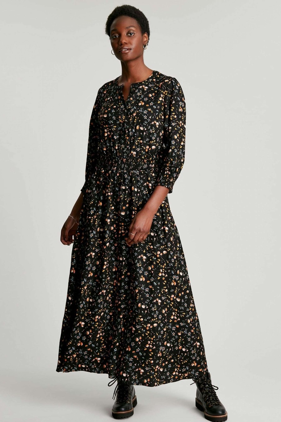 Apparel * | Joules Maya Black Shirt Dress Sale Online