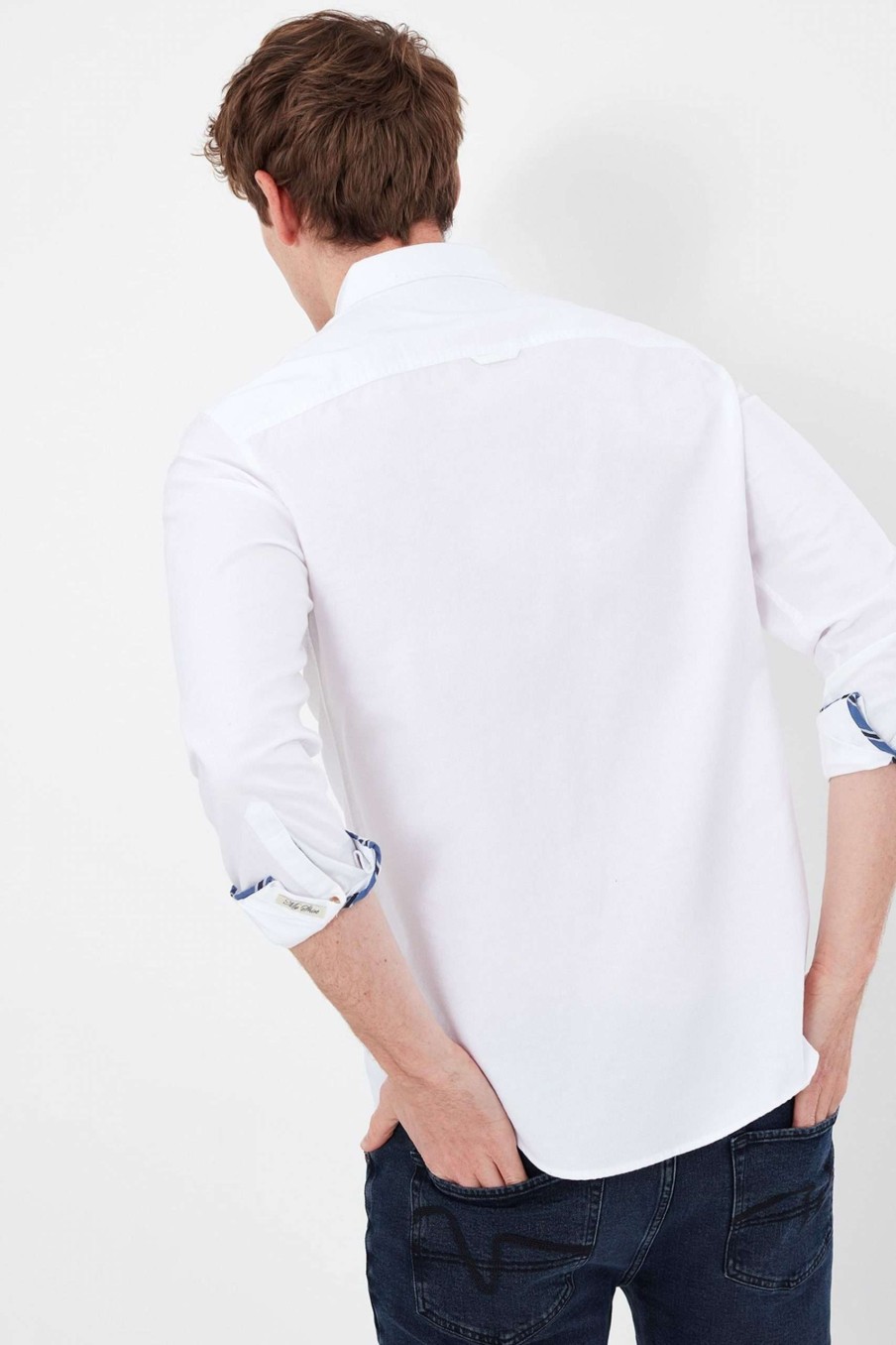 Apparel * | Joules White Classic Fit Coloured Oxford Shirt Promotion