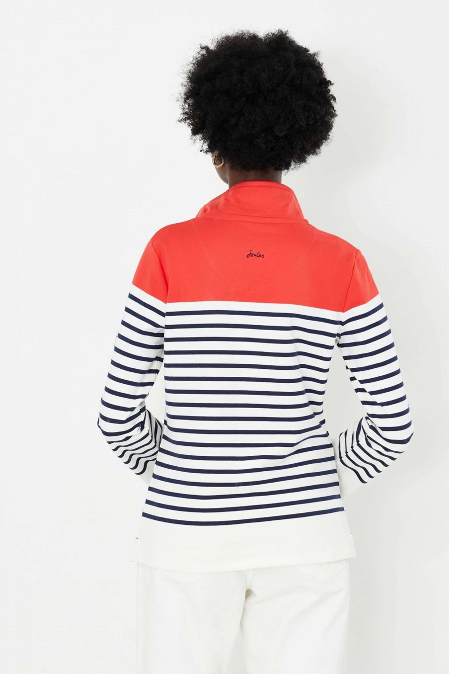 Apparel * | Joules Red Saunton Funnel Neck Sweatshirt Quick Delivery