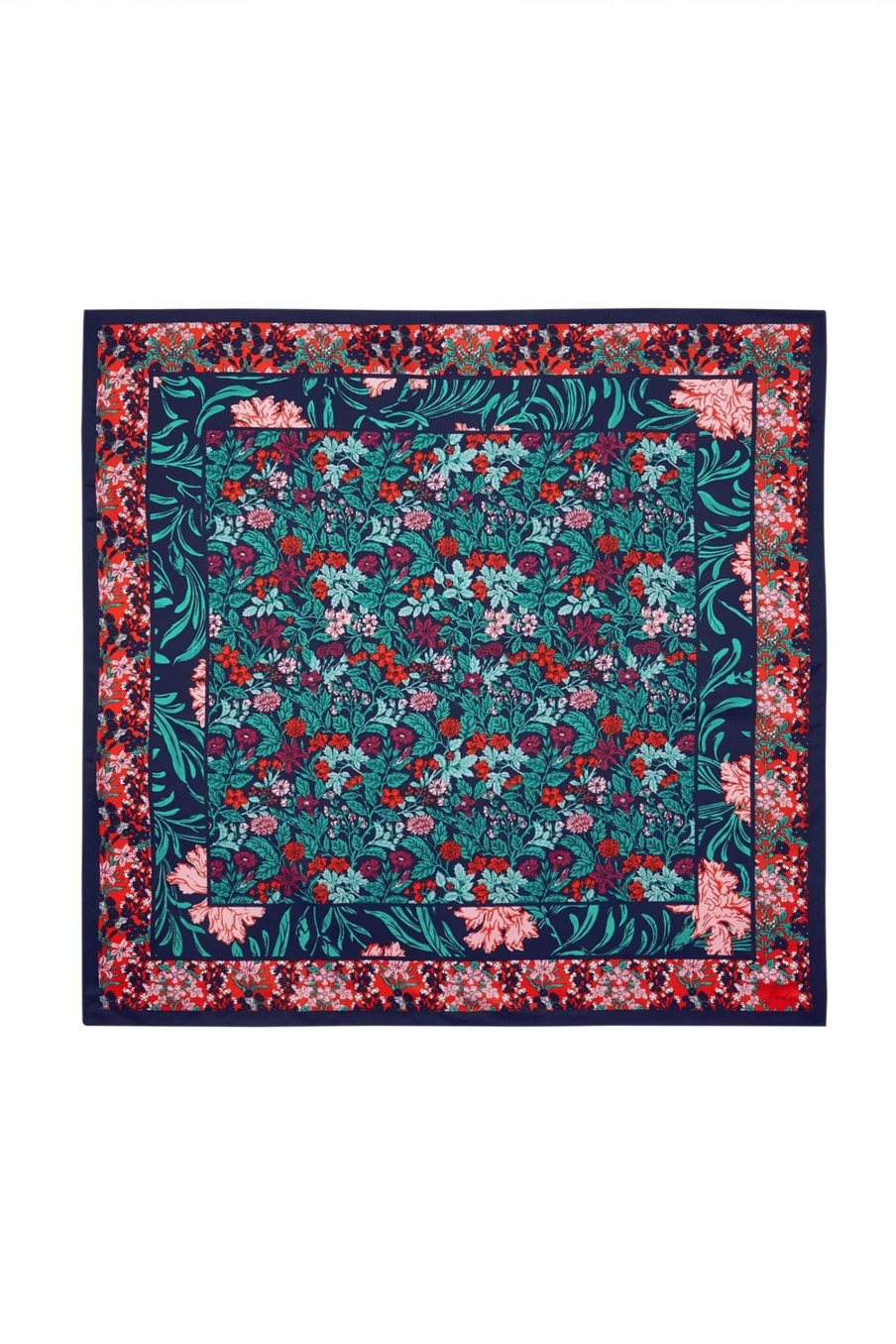 Accessories * | Joules Blue Liv Printed Square Scarf Clearance Sale