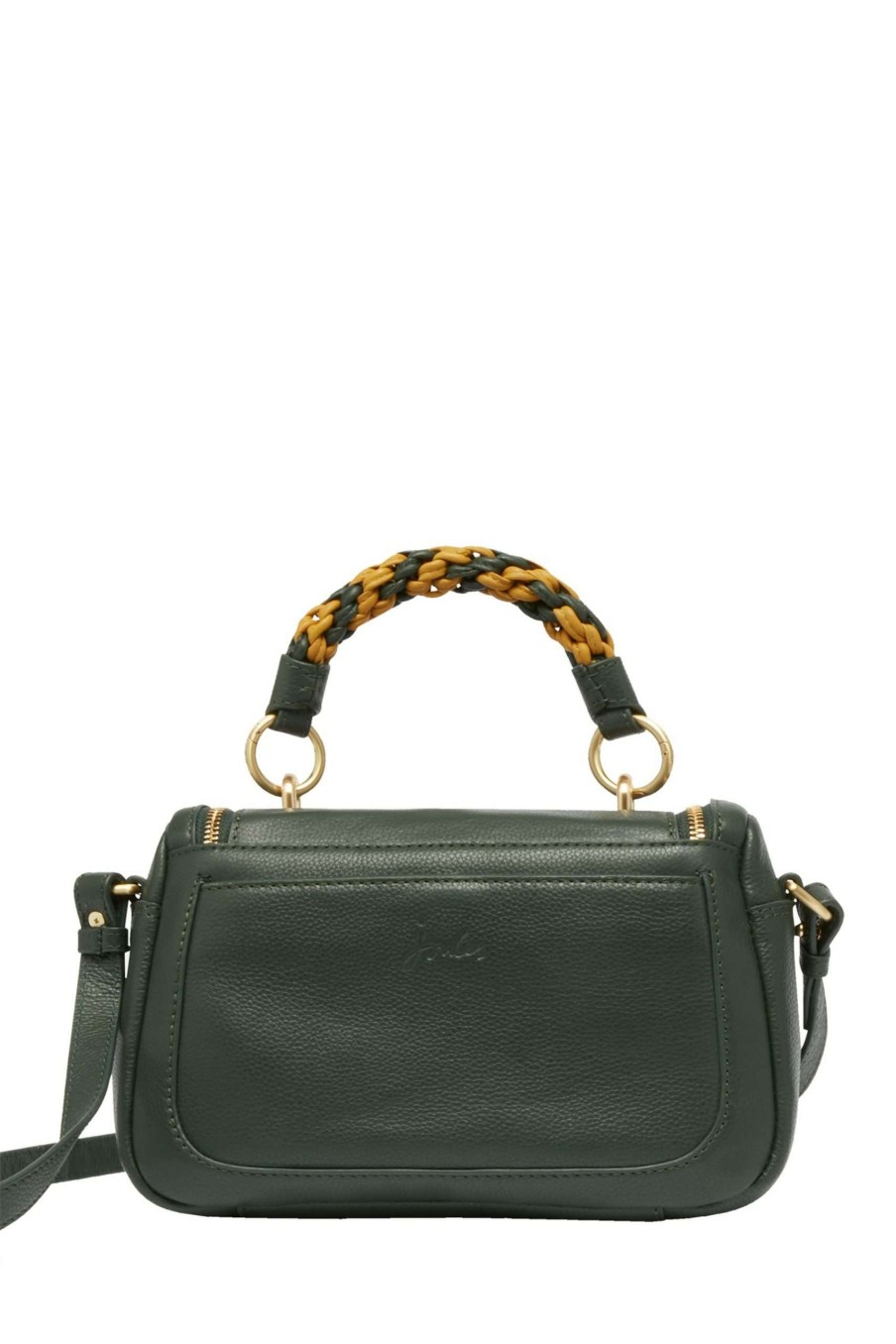 Accessories * | Joules Dudley Green Leather Cross-Body Bag Promotion