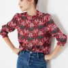 Apparel * | Joules Red Freya Pintuck Bodice Top Gift Selection