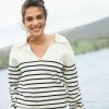 Apparel * | Joules Alyssa White Collared V-Neck Jumper Cheap Online