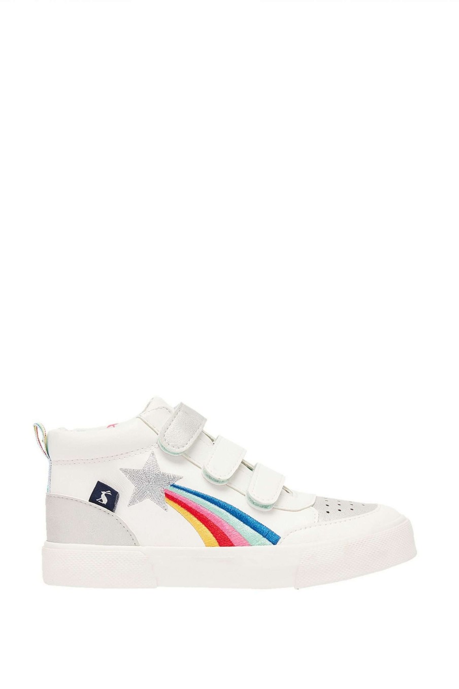 Shoes * | Joules Junior Bailey High Top White Trainers Clearance Sale