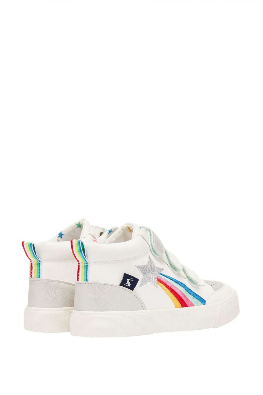 Shoes * | Joules Junior Bailey High Top White Trainers Clearance Sale