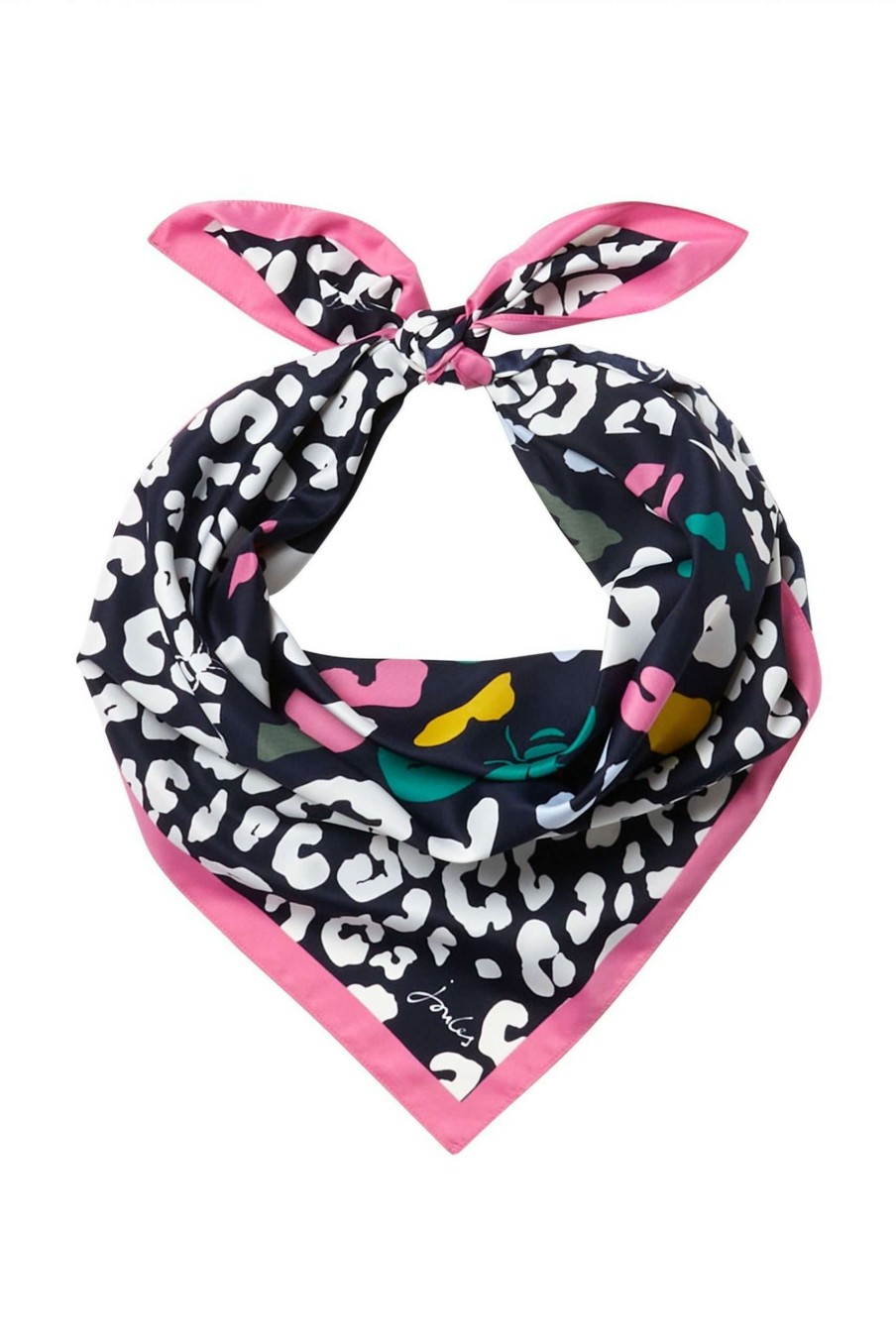 Accessories * | Joules Blue Liv Printed Square Scarf Sale