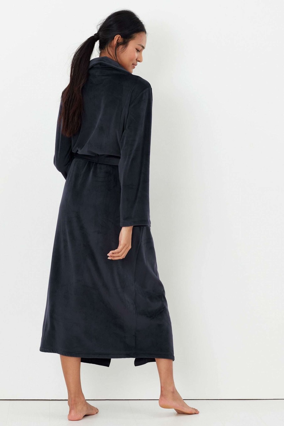 Apparel * | Joules Blue Sara Longline Dressing Gown Top Selling