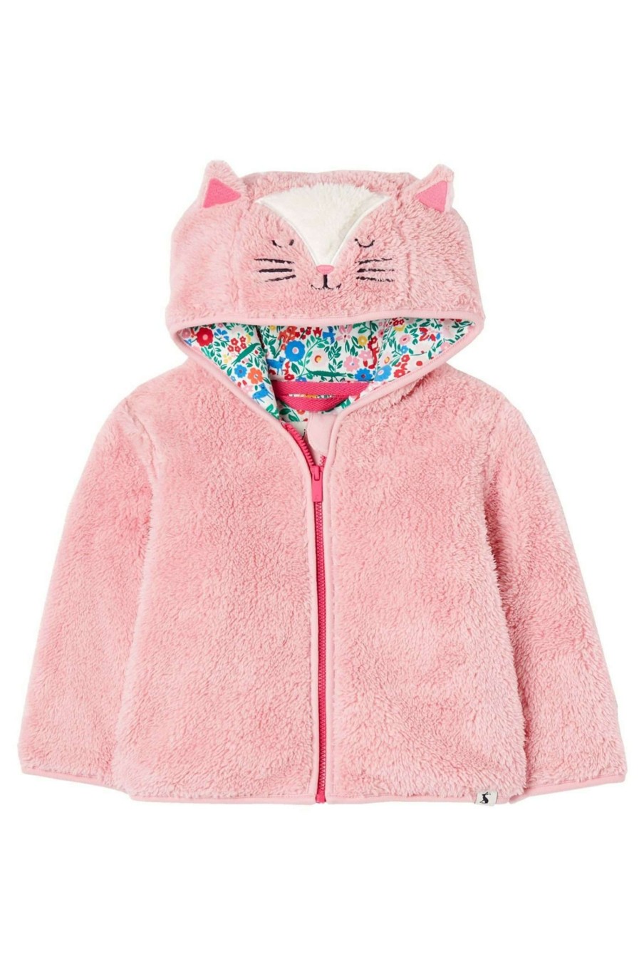 Apparel * | Joules Pink Cuddle Zip Through Recycled Fleece Opening Sales