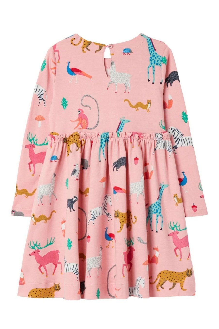 Apparel * | Joules Pink Hampton Long Sleeve Paperbag Waist Jersey Dress Sale