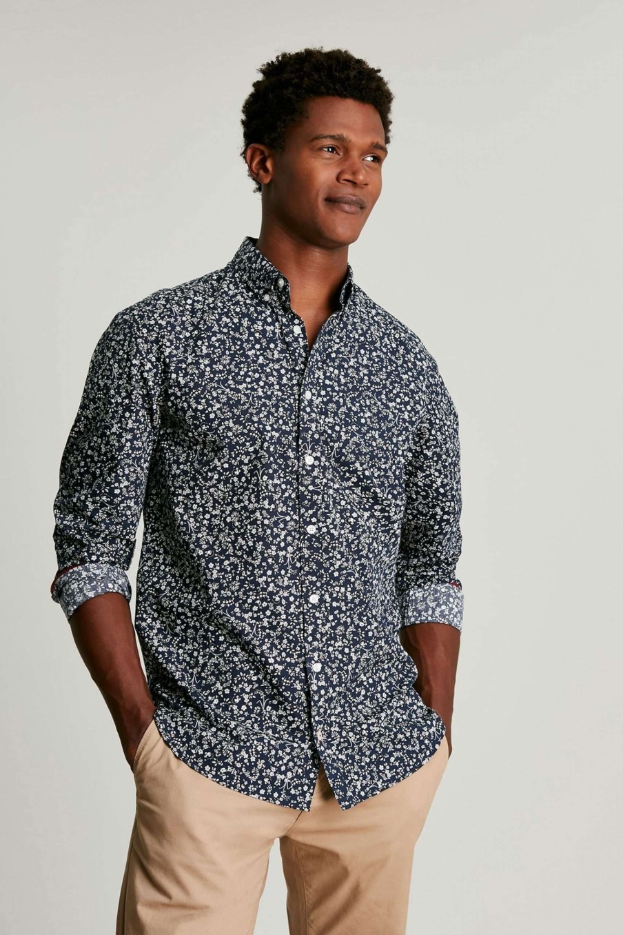 Apparel * | Joules Blue Invitation Classic Fit Printed Shirt Closeout Sale