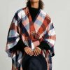 Accessories * | Joules Blue Janey Blanket Scarf Quick Delivery