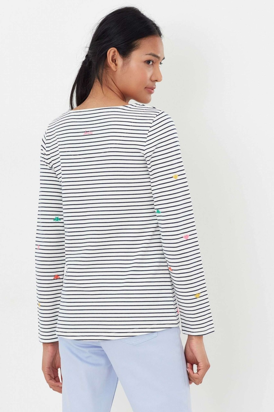 Apparel * | Joules Cream Harbour Long Sleeve Jersey Top Clearance Sale