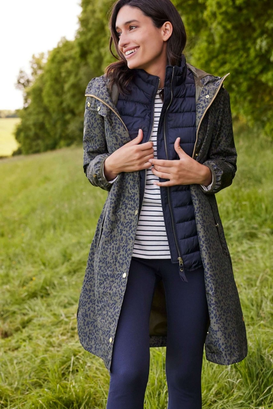 Apparel * | Joules Animal Print Waybridge Relaxed Fit Waterproof Jacket Cut Price