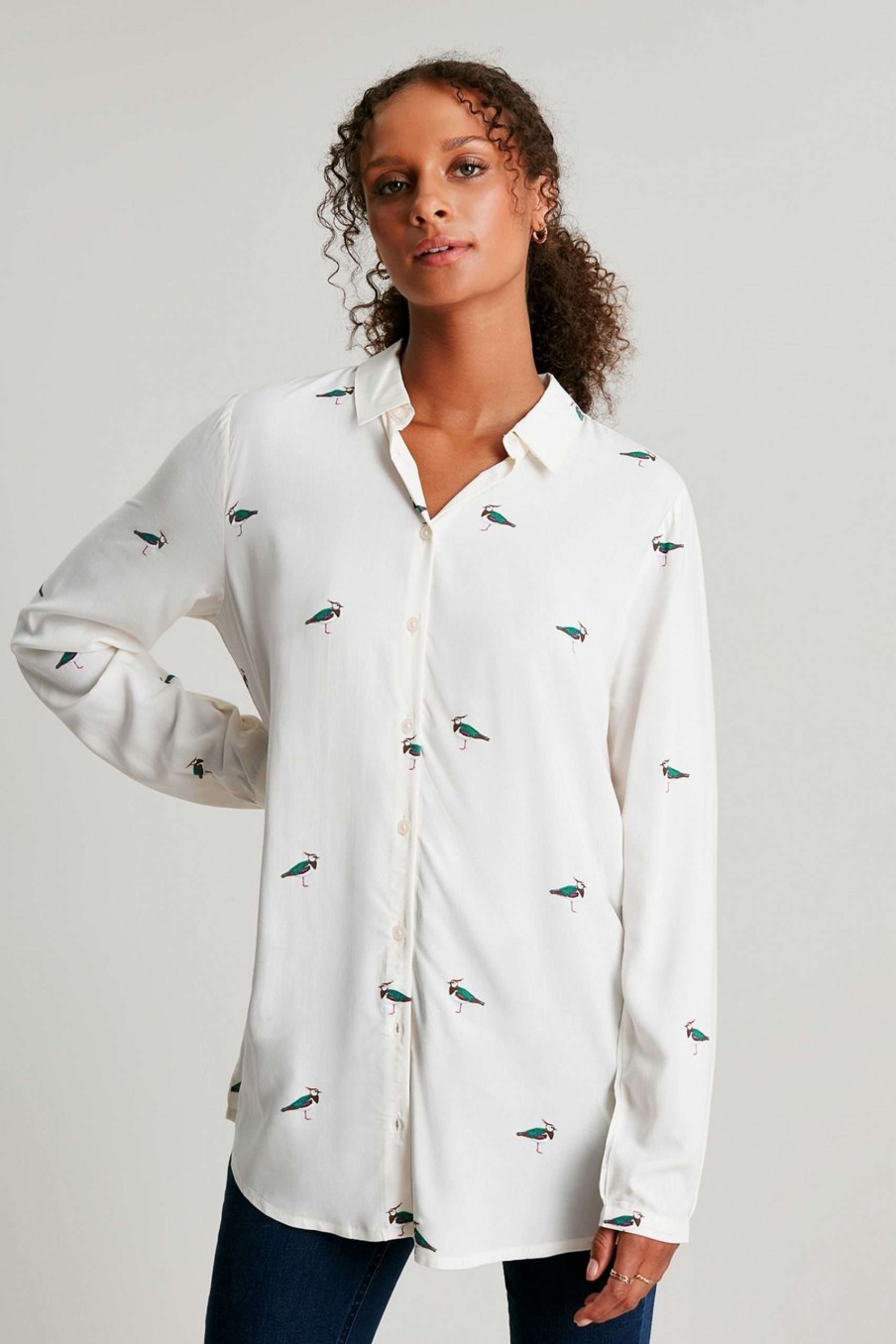 Apparel * | Joules Elvina White Button Through Blouse Sale