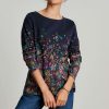 Apparel * | Joules Blue Harbour Print Long Sleeve Jersey Top Sale