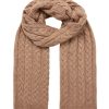 Accessories * | Joules Elena Cable Knit Brown Scarf Cut Price