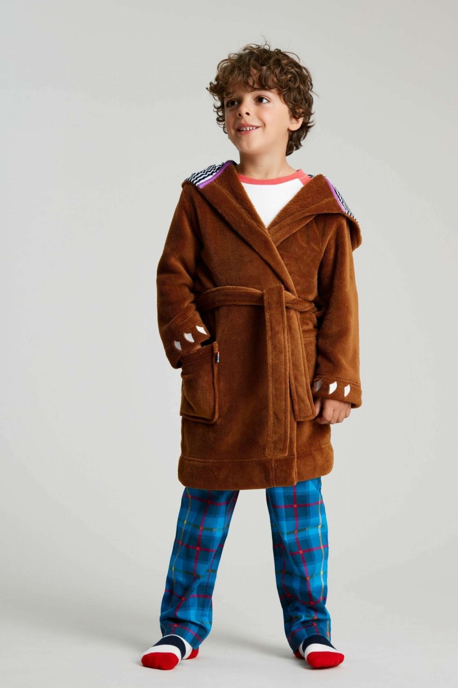 Apparel * | Joules The Gruffalo Character Brown Dressing Gown New Threads