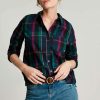 Apparel * | Joules Blue Lorena Longline Brushed Woven Shirt Opening Sales