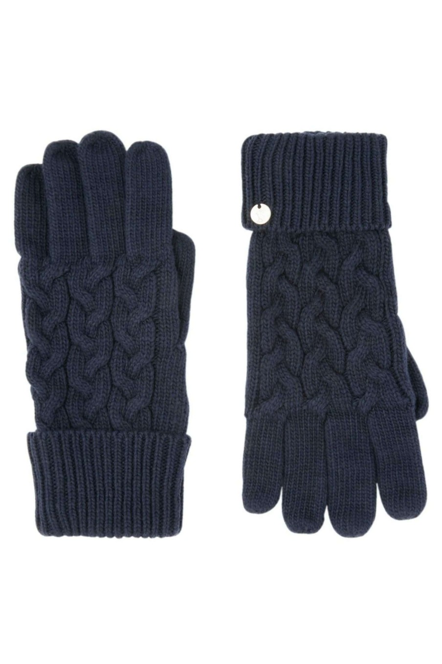 Accessories * | Joules Blue Elena Cable Gloves Unique