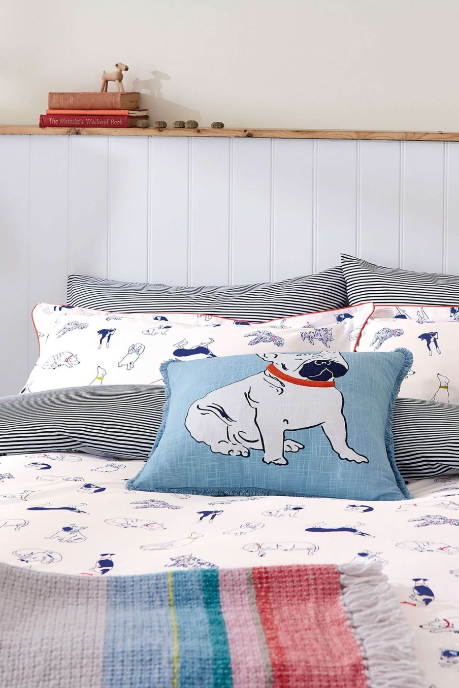 Accessories * | Joules Sleeping Dogs 180 Thread Count Cotton Percale Duvet Cover And Pillowcase Set Limited Edition