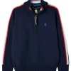 Apparel * | Joules Blue Ackwell 1/4Th Zip Funnel Neck Jumper Clearance Sale