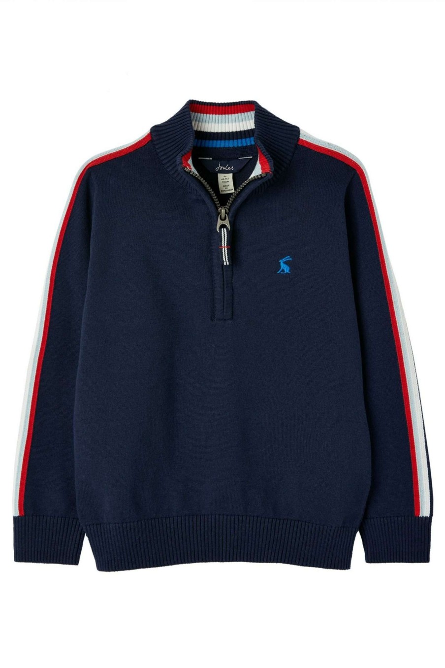 Apparel * | Joules Blue Ackwell 1/4Th Zip Funnel Neck Jumper Clearance Sale