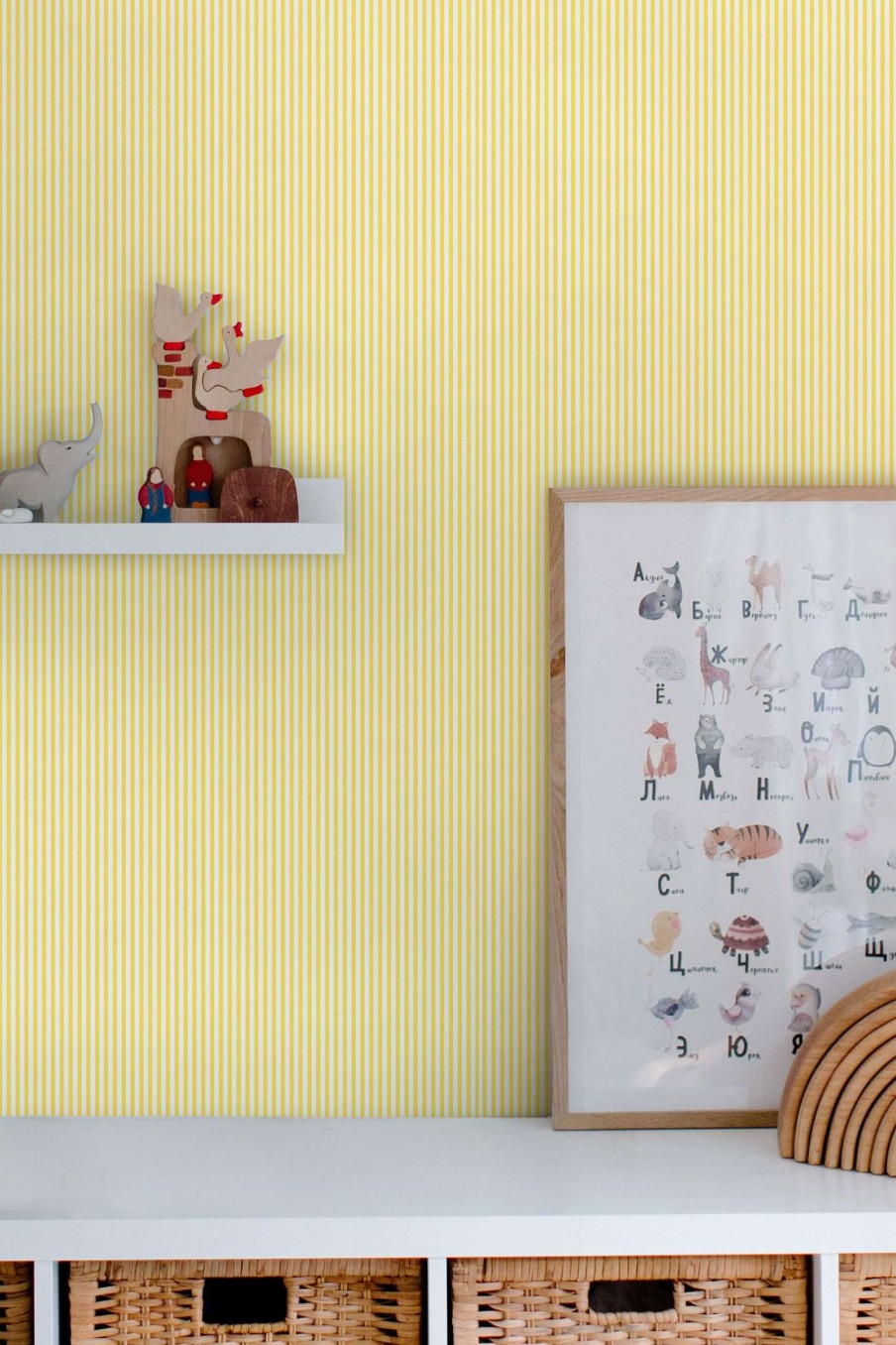 Accessories * | Joules Country Critters Ticking Stripe Wallpaper Opening Sales