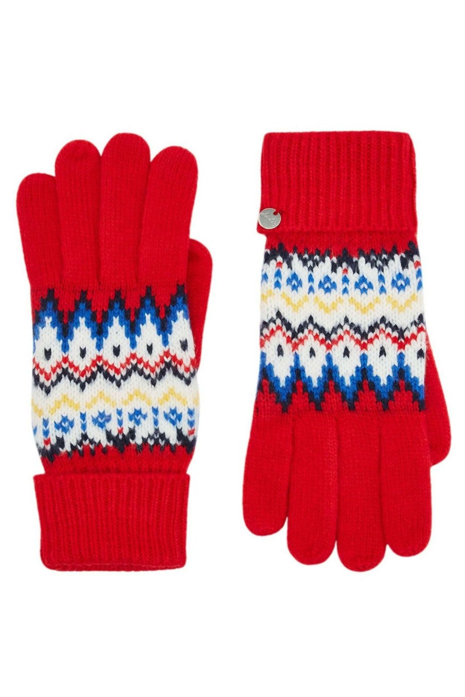 Accessories * | Joules Red Shetland Fairisle Gloves Cut Price