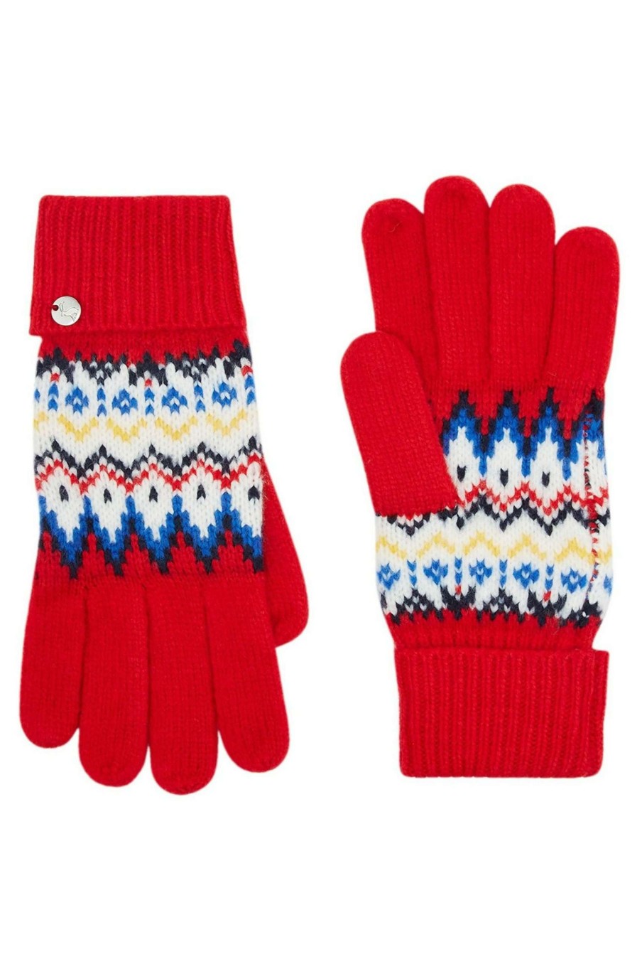 Accessories * | Joules Red Shetland Fairisle Gloves Cut Price