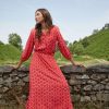 Apparel * | Joules Red Josie Frill Elasticated Waist Dress Excellent Quality