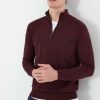 Apparel * | Joules Red Hillside Seasonal 1/4 Zip Funnel Neck Jumper Cheap Online