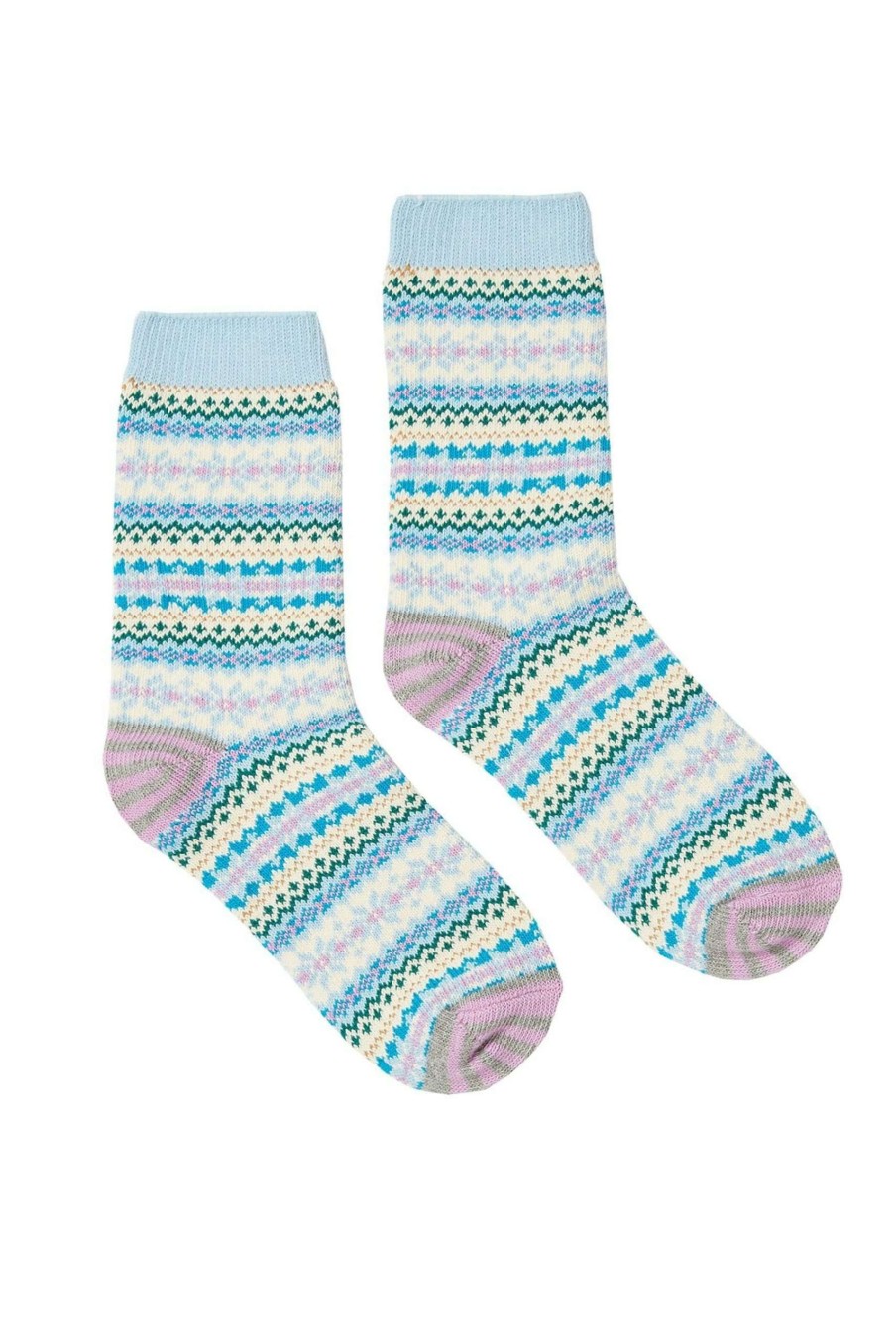 Accessories * | Joules Blue Lucille Fairisle Boot Socks Original