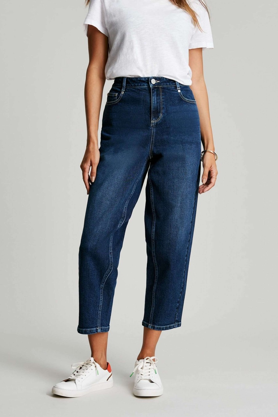 Apparel * | Joules Blue Christie Barrel Leg Jeans Attractive