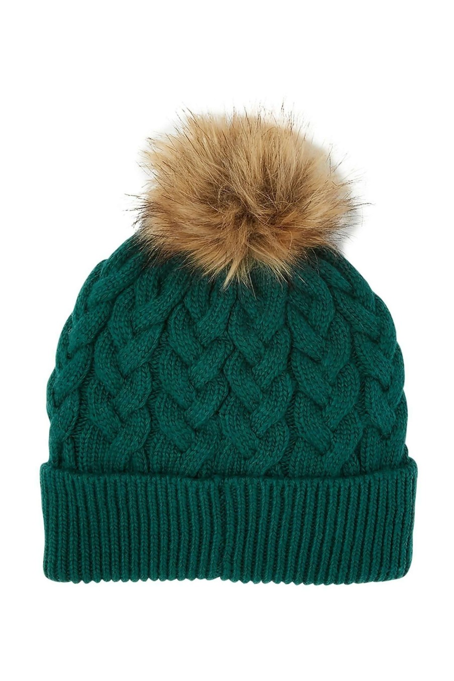 Accessories * | Joules Green Elena Cable Hat Opening Sales