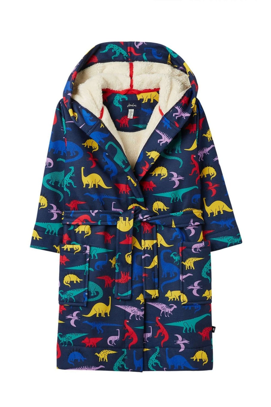 Apparel * | Joules Blue Starlight Fleece Lined Dressing Gown Cut Price