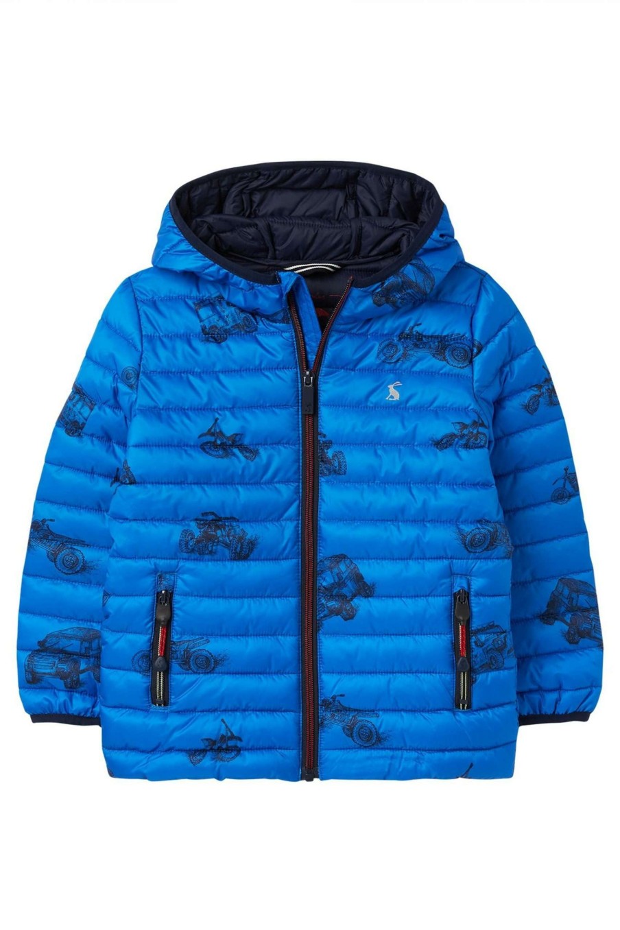 Apparel * | Joules Blue Printed Cairn Showerproof Recycled Printed Packable Jacket Limited Edition