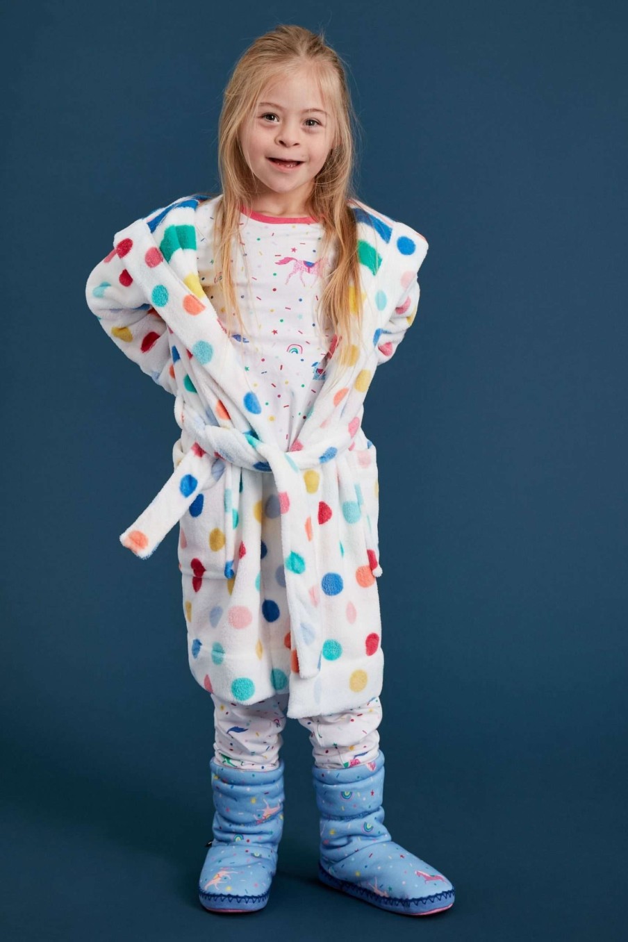 Apparel * | Joules Daydream Fleece White Dressing Gown Shop