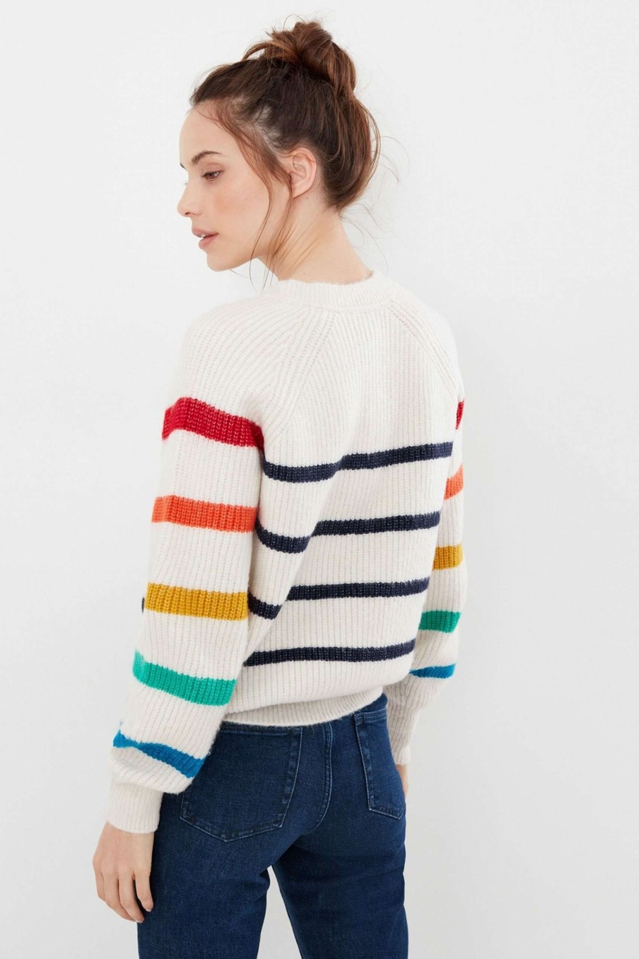 Apparel * | Joules Cream Anna Balloon Sleeve Jumper Sale Online