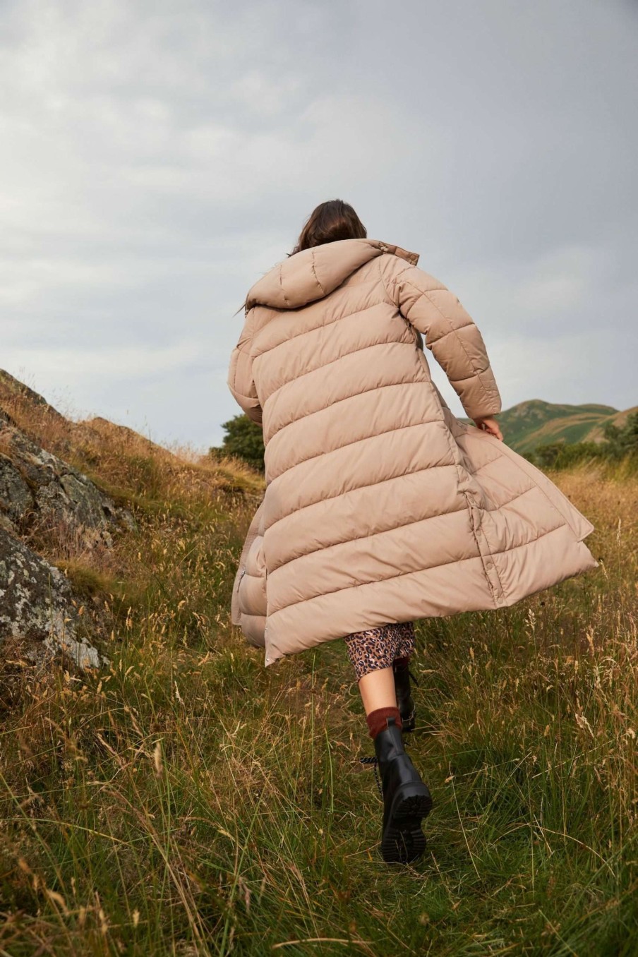 Apparel * | Joules Brown Elberry Long Super Puffer Jacket Online Store