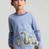 Apparel * | Joules Blue Gruffalo Finlay Long Sleeve Screen Print T-Shirt Online Sales