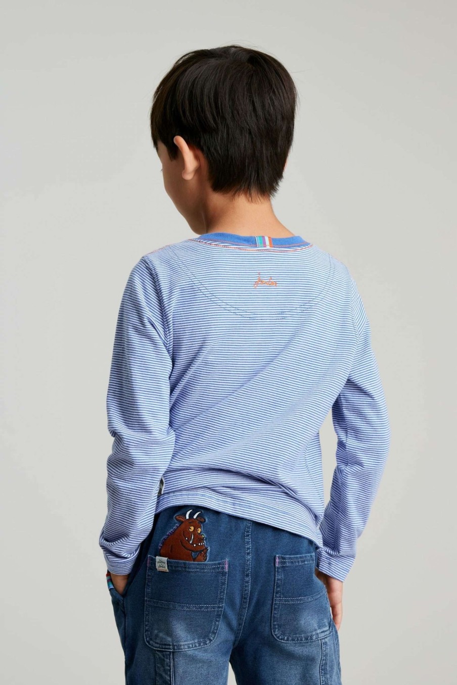 Apparel * | Joules Blue Gruffalo Finlay Long Sleeve Screen Print T-Shirt Online Sales