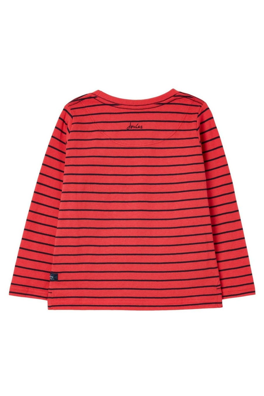 Apparel * | Joules Red Finlay Long Sleeve Screenprint T-Shirt Closeout Sale