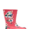 Accessories * | Joules Pink Roll Up Flexible Printed Wellies Discount